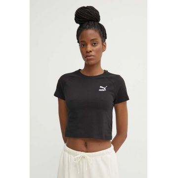 Puma tricou Iconic T7 femei, culoarea negru, 625598