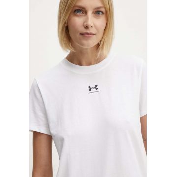Under Armour tricou femei, culoarea alb