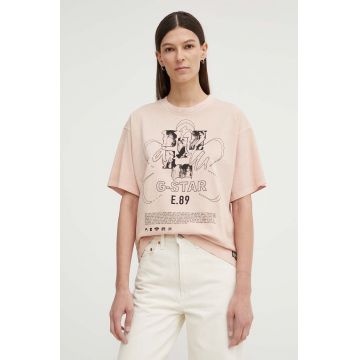 G-Star Raw tricou din bumbac femei, culoarea roz, D24632-2653