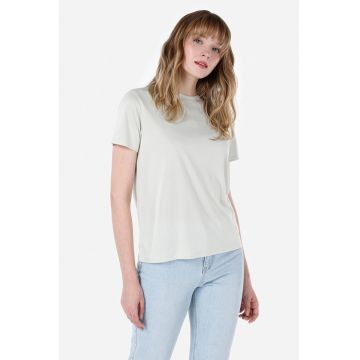 Tricou din amestec de modal cu decolteu la baza gatului