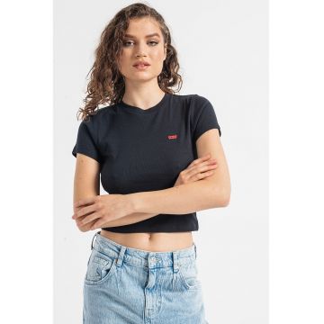 Tricou slim fit crop Essential