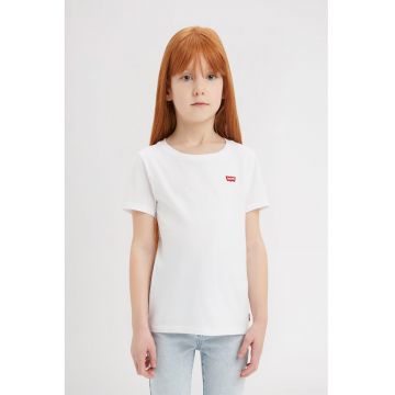 Tricou din amestec de bumbac cu decolteu la baza gatului