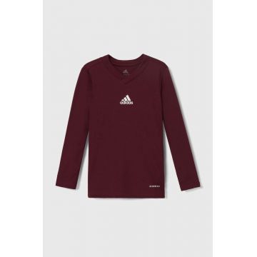 adidas Performance longsleeve copii TEAM BASE TEE Y culoarea bordo, cu imprimeu, GN7510
