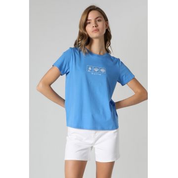 Tricou regular fit cu detalii cu imprimeu grafic