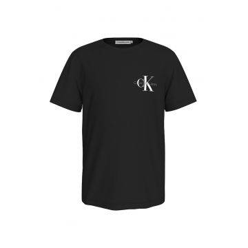 Tricou cu decolteu la baza gatului si imprimeu logo
