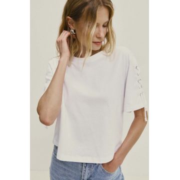Answear Lab tricou din bumbac femei, culoarea alb Answear Lab tricou din bumbac femei, culoarea alb