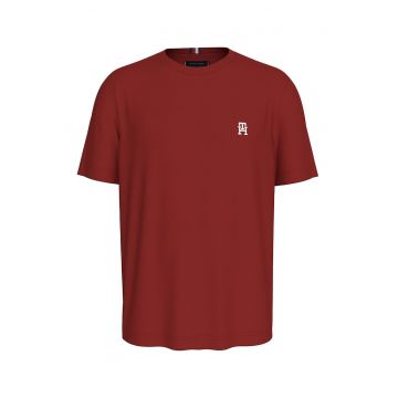 Tricou din bumbac cu decolteu la baza gatului