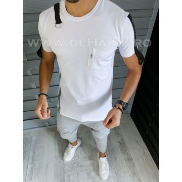 Tricou barbati slim fit alb ZR B1420 N1-3.1