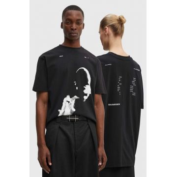 Heliot Emil tricou din bumbac culoarea negru, cu imprimeu, HE.M.09.041.C07 Heliot Emil tricou din bumbac culoarea negru, cu imprimeu, HE.M.09.041.C07