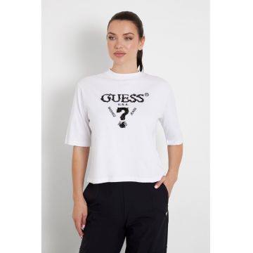 Tricou cu logo cu paiete