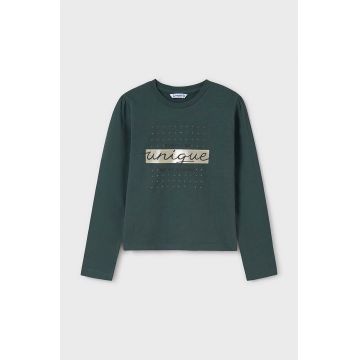 Mayoral longsleeve din bumbac pentru copii culoarea verde, 830