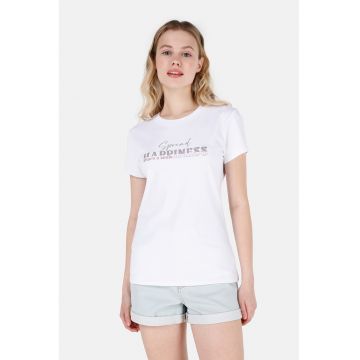 Tricou cu imprimeu text pe piept