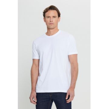 Tricou de bumbac cu decolteu la baza gatului