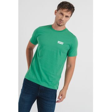 Tricou din bumbac cu decolteu la baza gatului