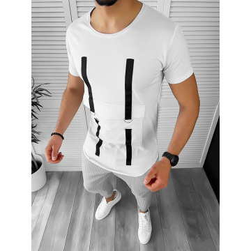 Tricou barbati alb slim fit Vagabond CU MIC DEFECT DEF1954