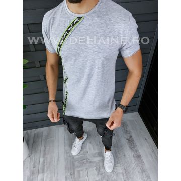 Tricou barbati gri PREMIUM slim fit ZR B1135 N5-4.1