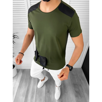 Tricou barbati slim fit asimetric B1946  N5-3.1