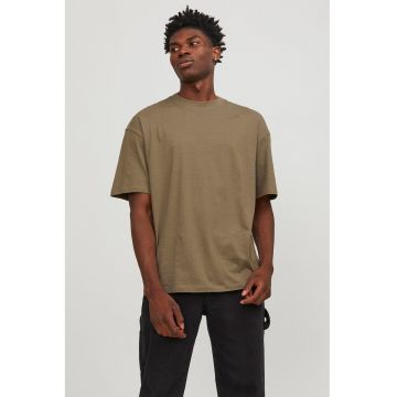 Tricou uni cu decolteu la baza gatului