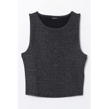 Top crop cu aspect stralucitor