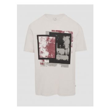 Tricou barbati cu imprimeu abstract in partea din fata - Q/S by s.Oliver