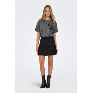Tricou de bumbac organic cu broderie florala