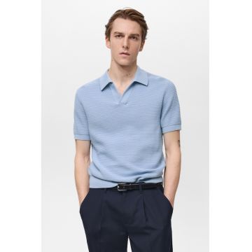 Tricou polo cu model tricotat