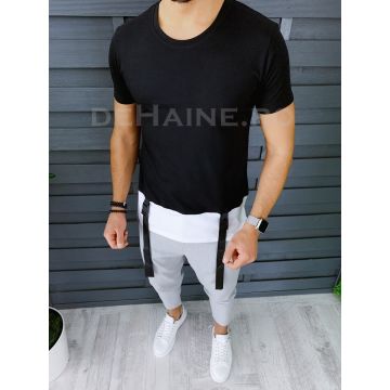 Tricou barbati slim fit asimetric ZR A8527  O3-3.3