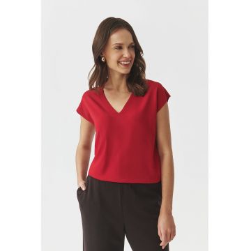 Tricou uni cu decolteu in V
