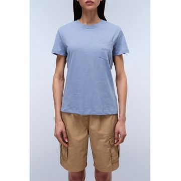 Tricou de bumbac cu buzunar pe piept Eclair