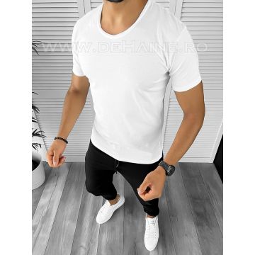 Tricou barbati slim fit alb ZR CU MIC DEFECT DEF 9935   O3-6.1