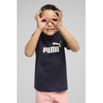 Tricou cu imprimeu logo si decolteu la baza gatului