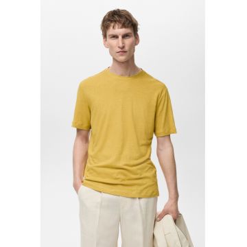 Tricou din amestec de in cu model uni