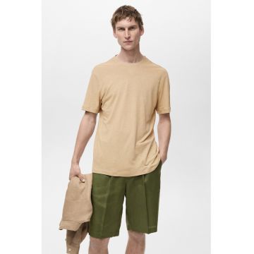 Tricou din amestec de in cu model uni