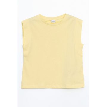 Top din bumbac cu model uni