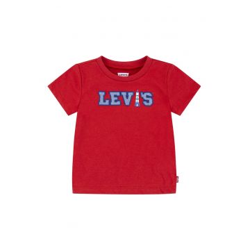 Tricou cu decolteu la baza gatului si logo brodat