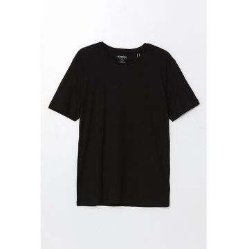 Tricou de bumbac cu decolteu rotund