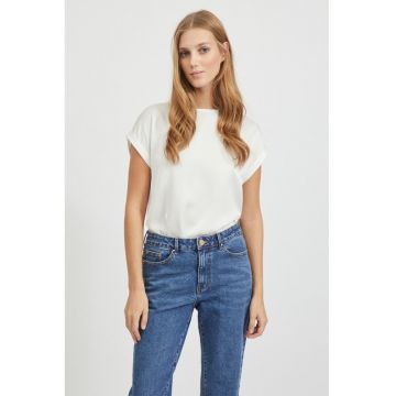 Tricou uni cu aspect satinat