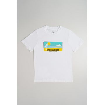 Tricou cu decolteu la baza gatului si logo