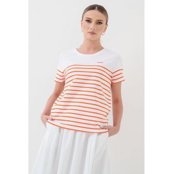 Tricou cu decolteu rotund si dungi Amia
