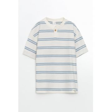 Tricou cu dungi si decolteu rotund