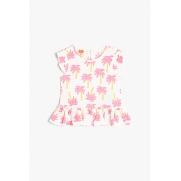 Tricou cu imprimeu cu palmieri