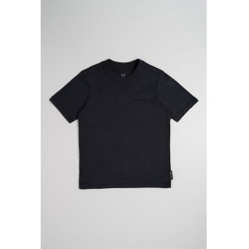Tricou de bumbac cu decolteu la baza gatului