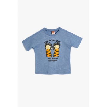 Tricou de bumbac cu detalii brodate