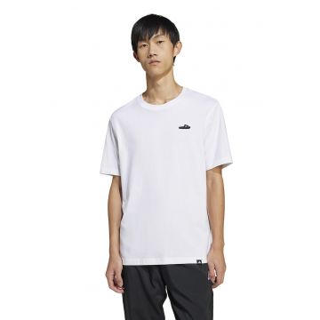 Tricou din bumbac cu decolteu la baza gatului