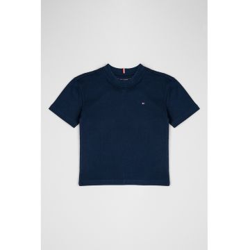 Tricou regular fit cu decolteu la baza gatului