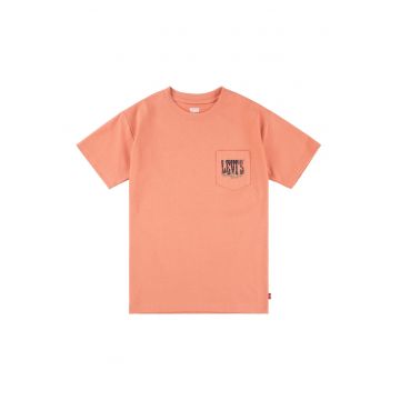Tricou cu decolteu la baza gatului si imprimeu pe partea din spate