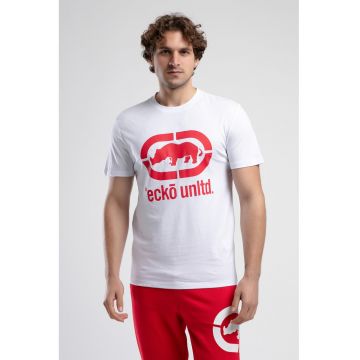 Tricou cu decolteu la baza gatului si imprimeu logo