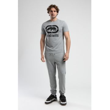 Tricou cu decolteu la baza gatului si imprimeu logo
