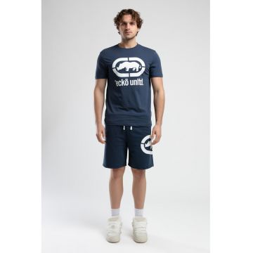 Tricou cu decolteu la baza gatului si imprimeu logo