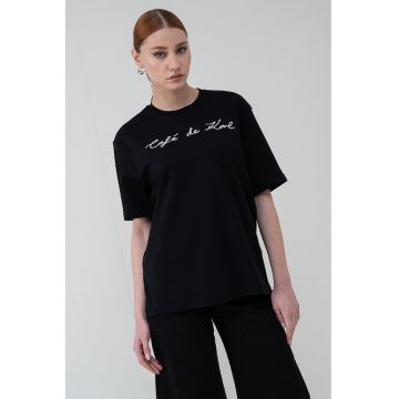 Tricou de bumbac organic cu imprimeu text
